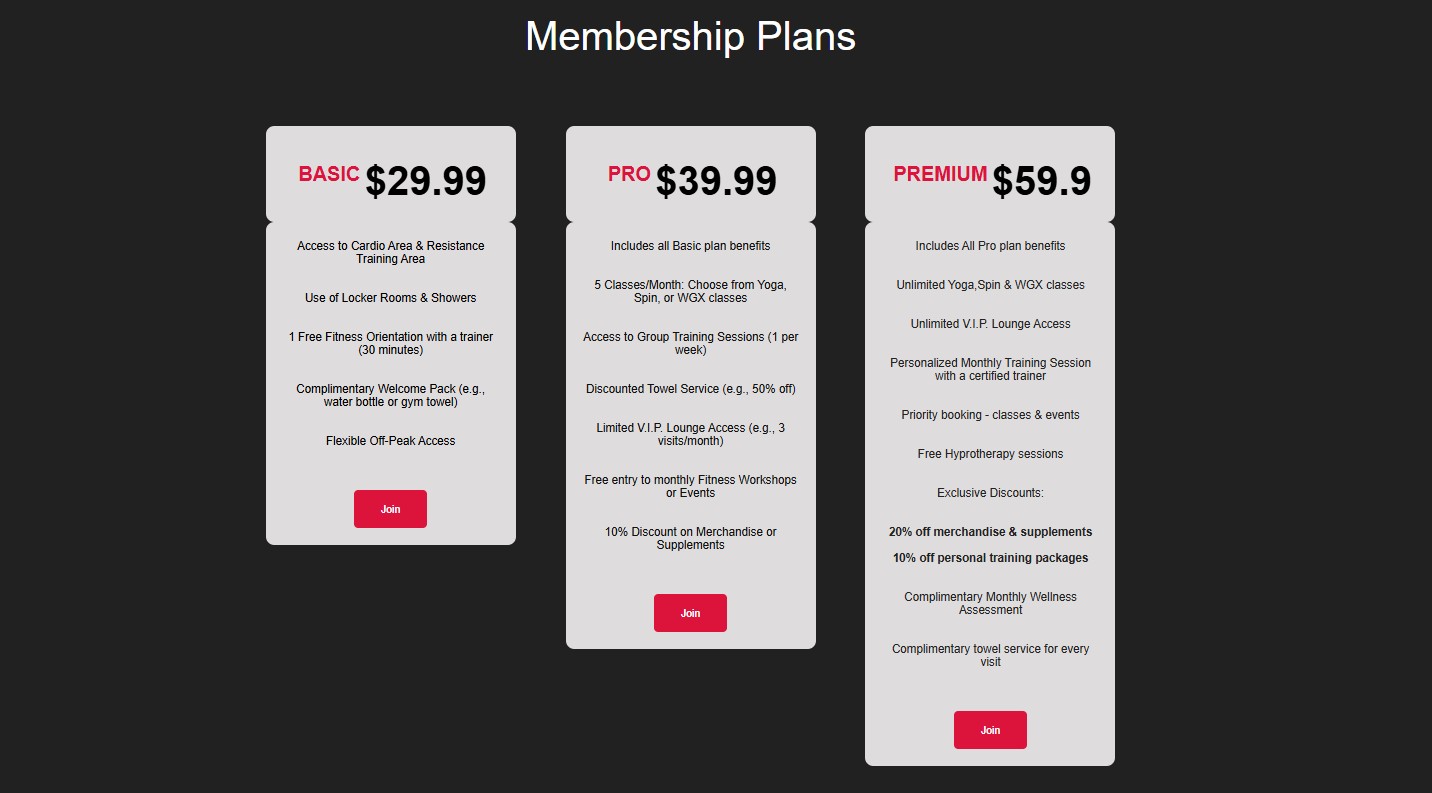 FitZone Fitness Center project screenshots 3