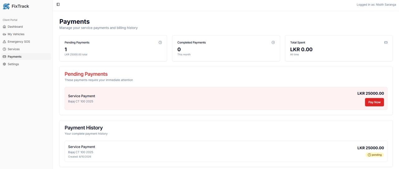 FixTrack project screenshots 3